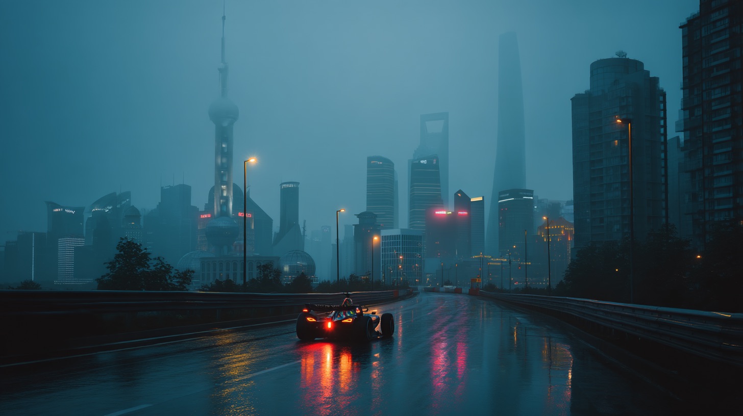 Formula 1 car racing on track